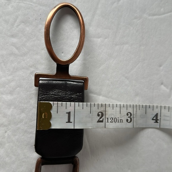 Sold🛍️BELT STRETCH LEATHER AND CHAIN By Sandy Duftler S Brown Copper-Tone - Picture 13 of 16
